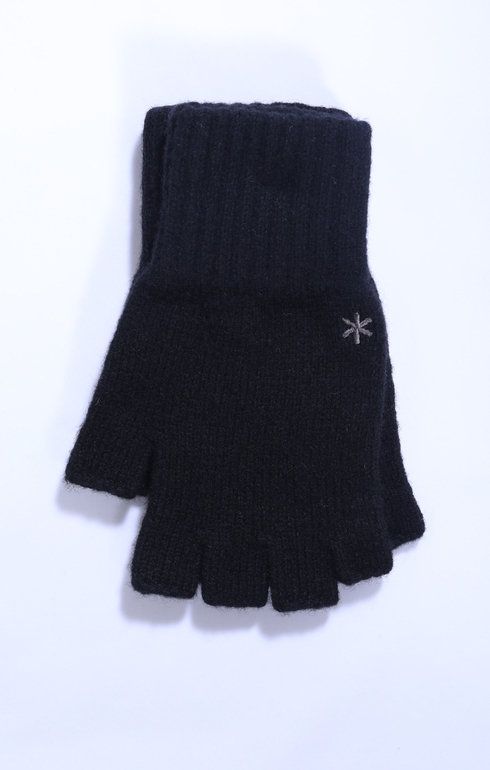Wool Knit Gloves Black