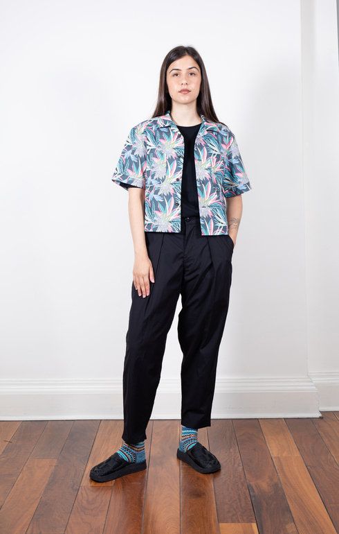 Cropped Vacation Shirt Night Jungle
