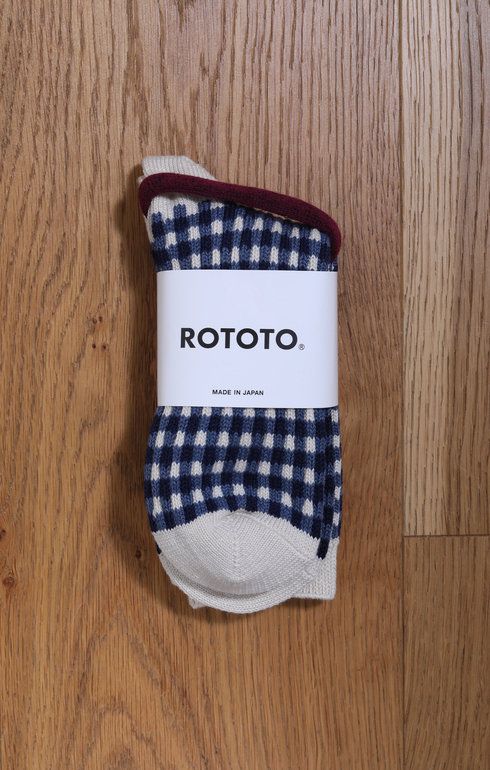 Gingham Check Sock Navy