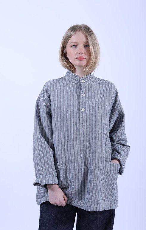 Pullover Work Shirt Jacket Blue