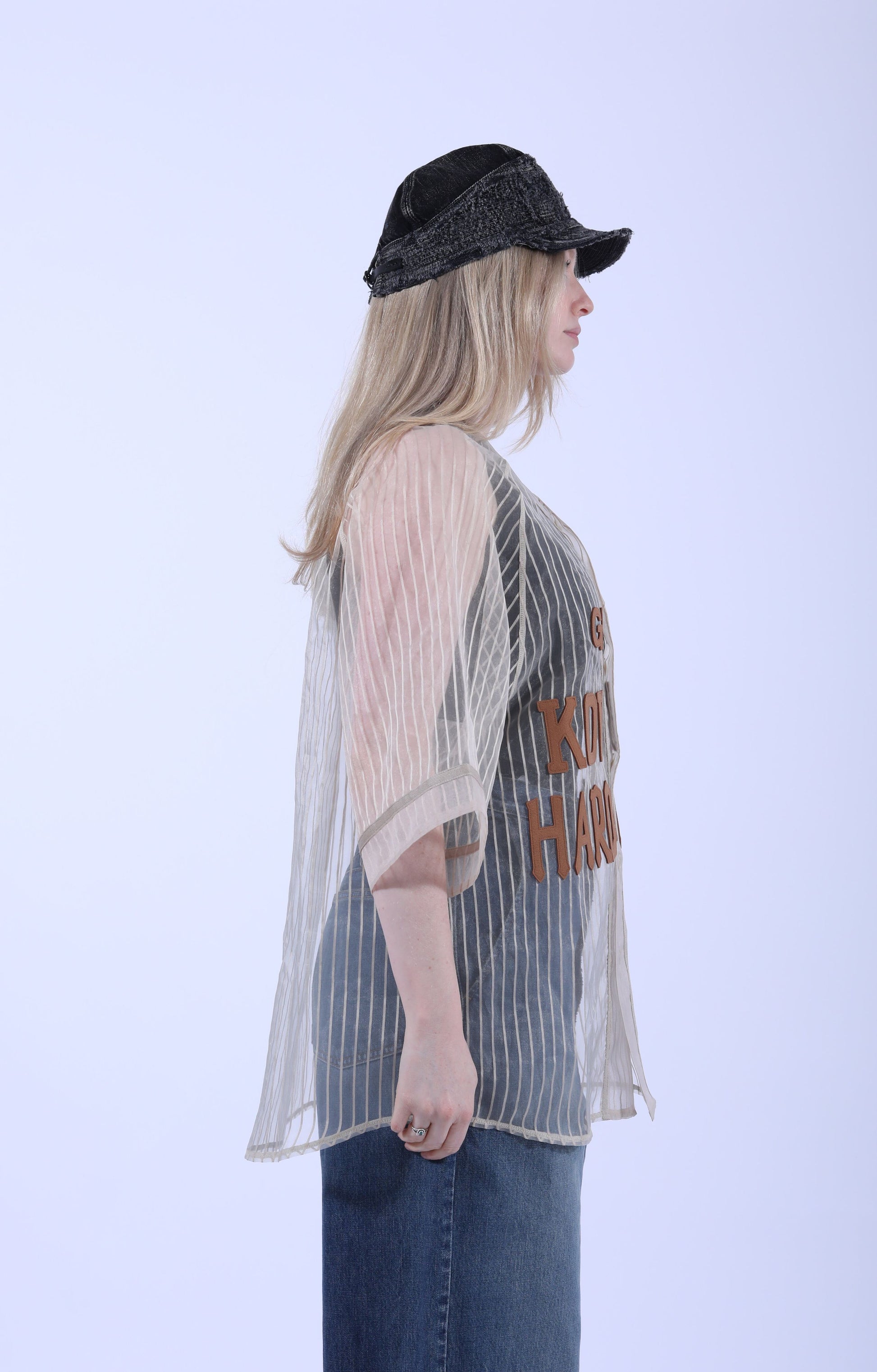 Sheer Stripe GREAT KOUNTRY Shirt Beige