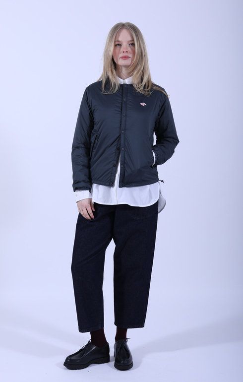Insulation Collarless Jacket Steel Grey