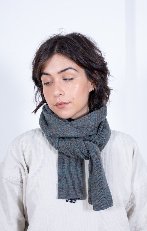 Rototo Sock Stole Scarf - Light Blue/Mocha
