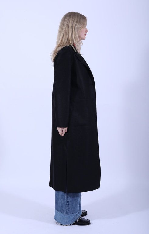 Long Boxy Coat Black