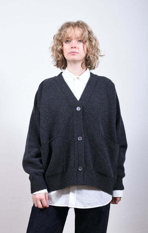 Meri Saddle Cardigan Charcoal