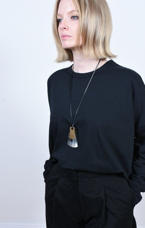 Horn Rectangle Pendant Necklace