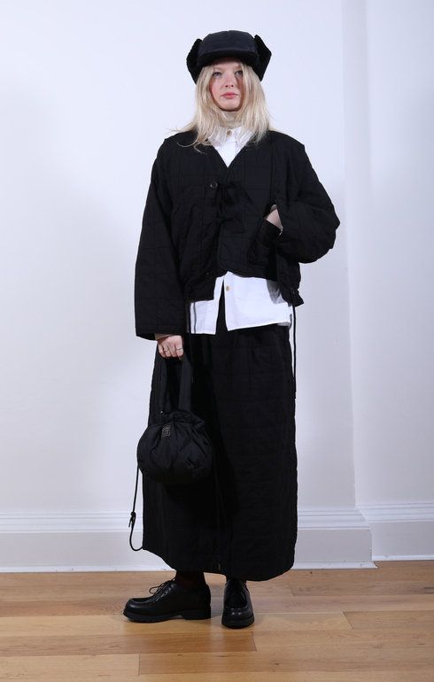Tulip Skirt Cotton Quilt Black
