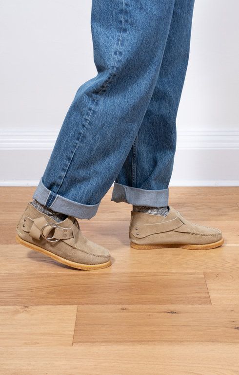 Ring Boots Crepe Sole Khaki