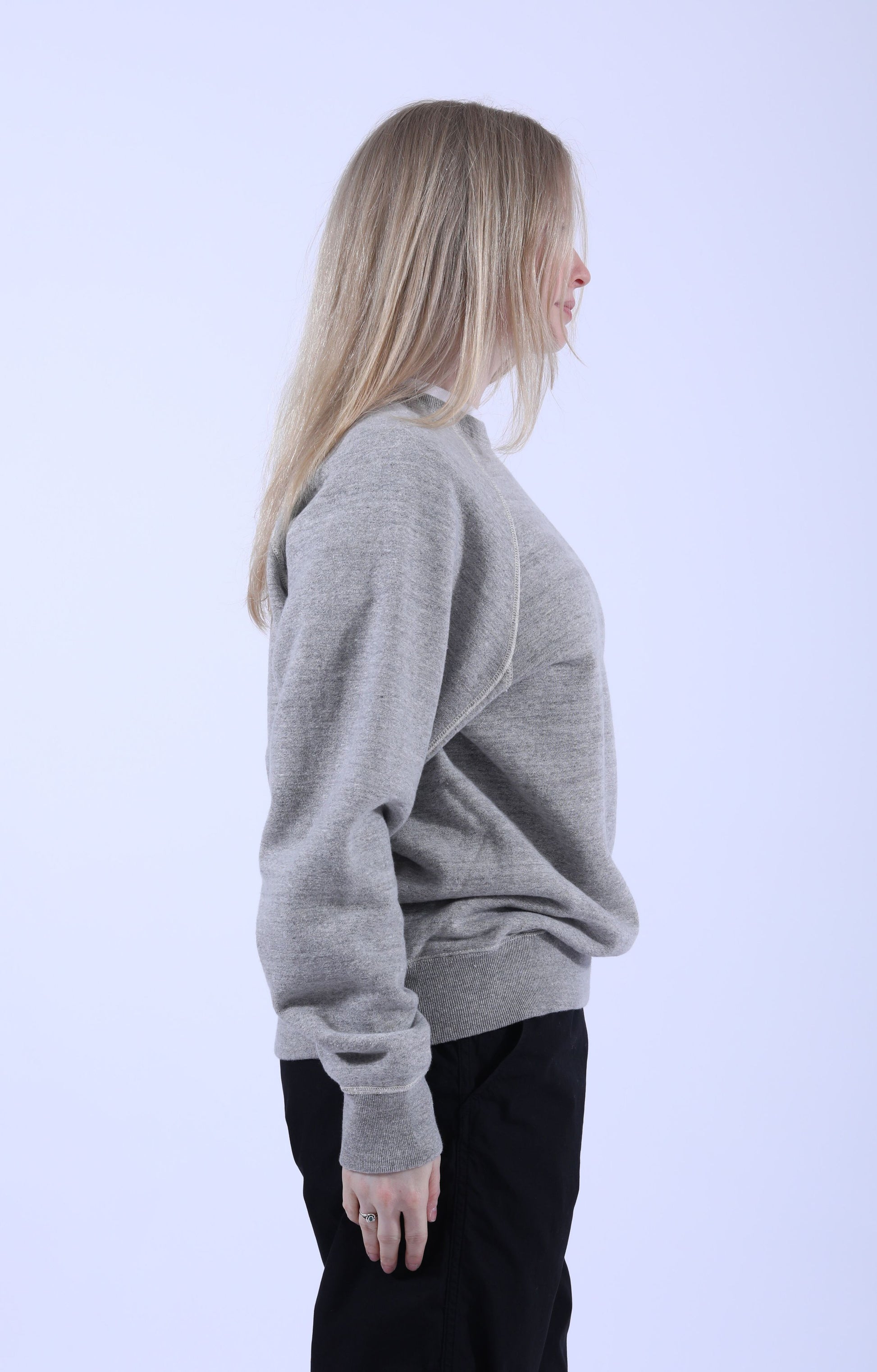 Loop Wheel Crew Neck Heather Grey