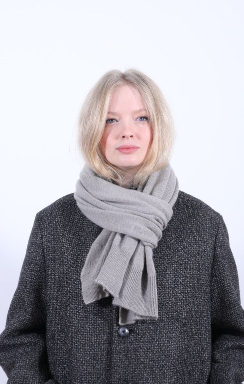 Plain Cashmere Knit Scarf Cloud