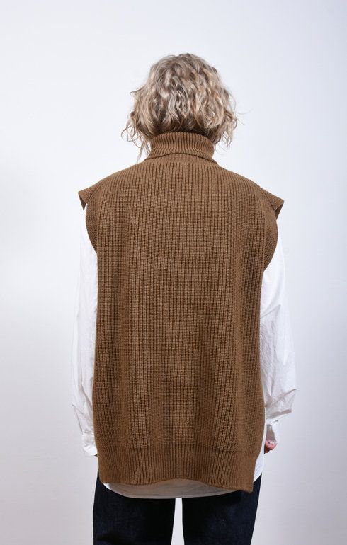 Meri Roll Neck Tabard Corteccia