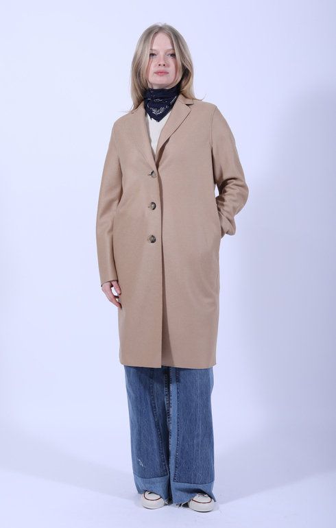 Overcoat Light Pressed Wool Beige