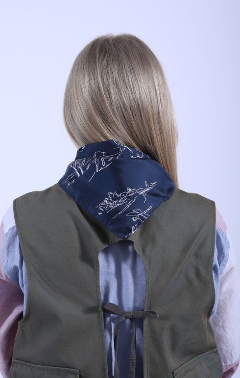 Neckerchief Silk Animal Navy