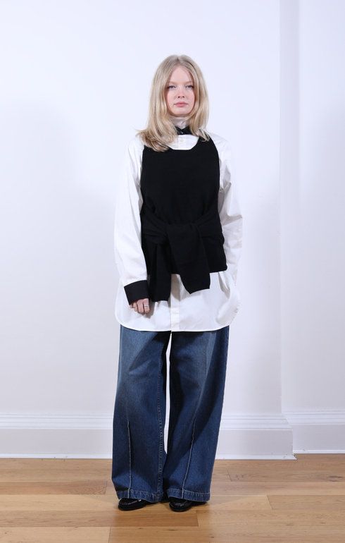 Round Collar Shirt White