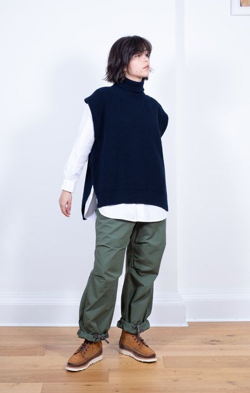 Meri Roll Neck Tabard Vest Marino