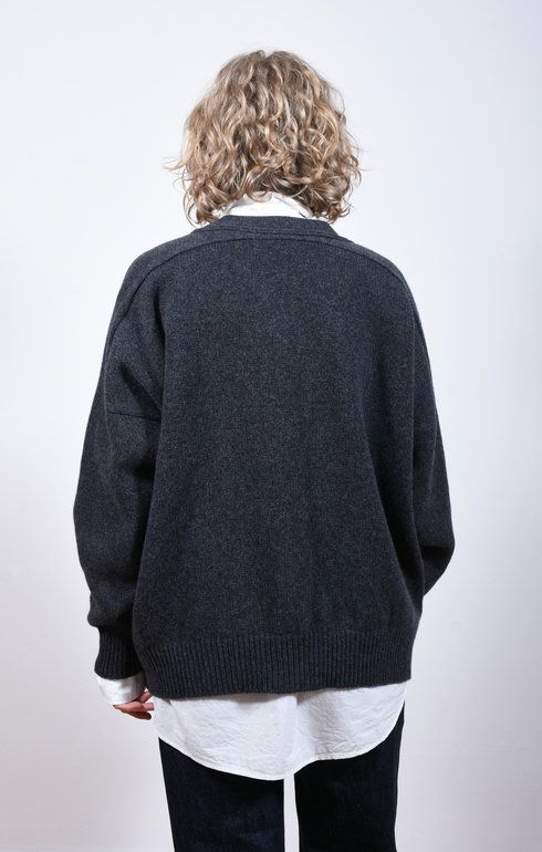 Meri Saddle Cardigan Charcoal