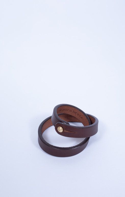 Double Wrap Wristband Cognac/Brass