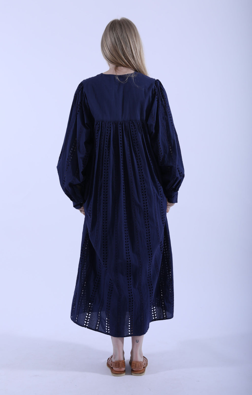 Smock Dress Indigo Navy Stripe