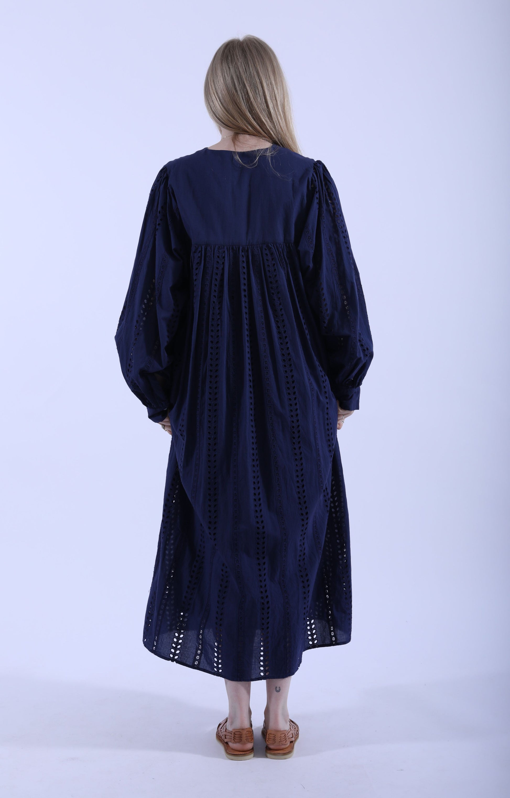 Smock Dress Indigo Navy Stripe