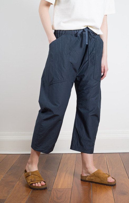 Loose Fit Crop Pants Navy