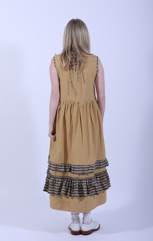 Genevieve Dress Mustard Stripe