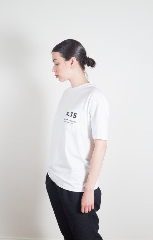 N.15 Print Pocket T-Shirt White