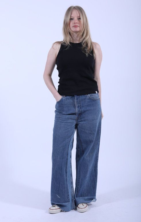 GB Ribbed Narrow Tank Charcoal