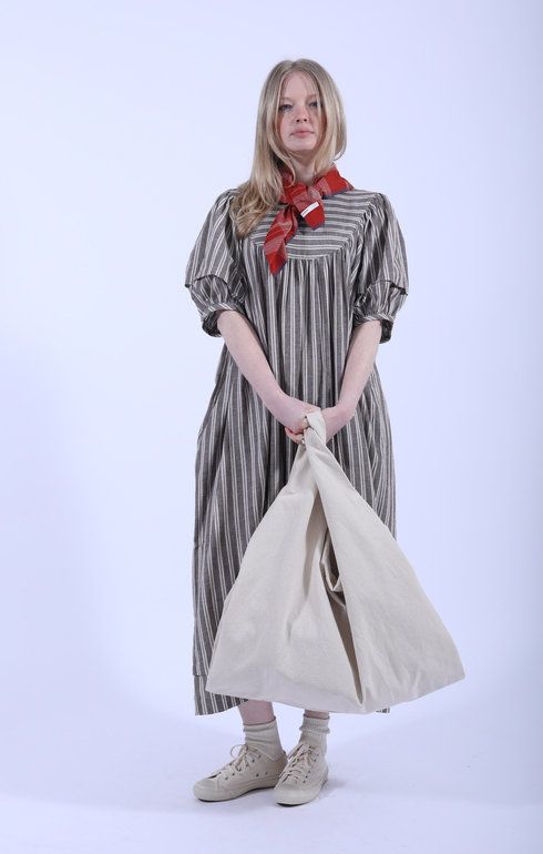 Romy Dress Bark/Ecru