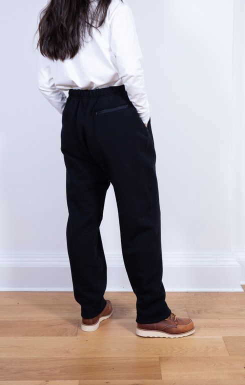 Jog Pant Black Cotton Heavy Fleece