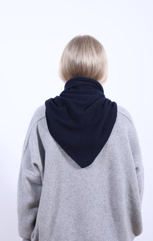 Cashmere Neckerchief Nero Navy