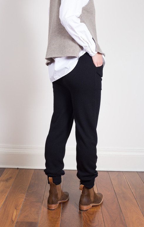 Cashmere Drawstring Pants Black