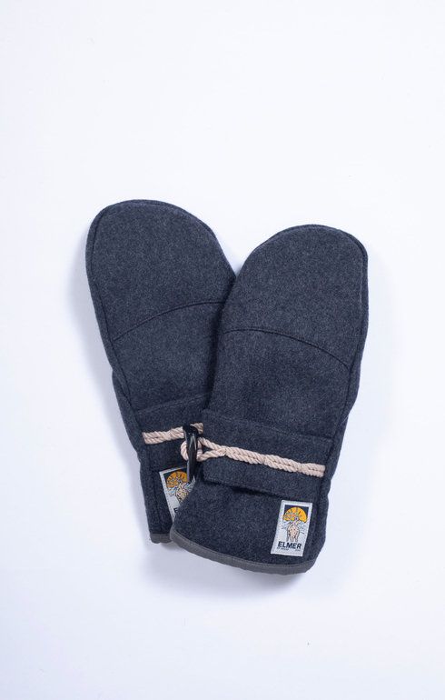 Recycled Wool Mittens Charcoal