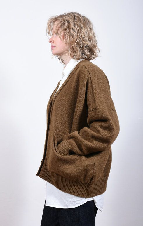Meri Saddle Cardigan Corteccia