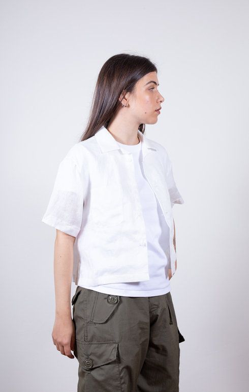Cropped Vacation Shirt LT Linen White