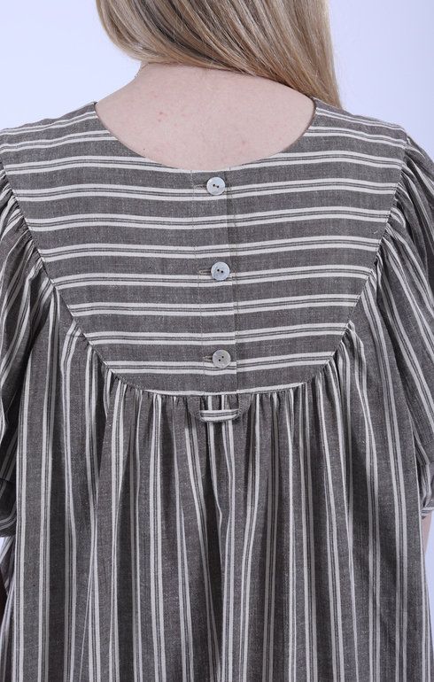 Romy Dress Bark/Ecru