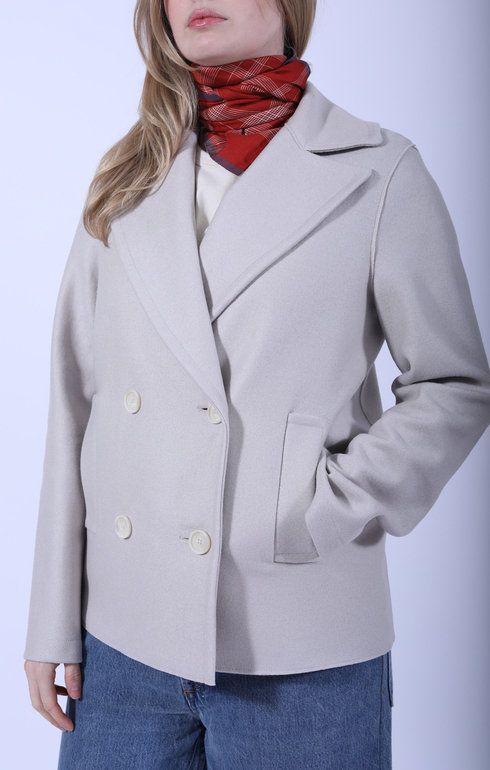 Peacoat Light Pressed Wool Cream
