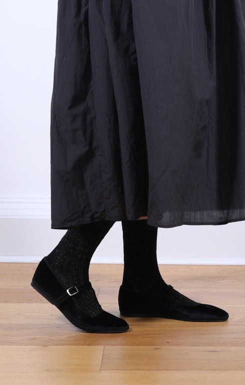 Square Toe Velvet Cayman Black