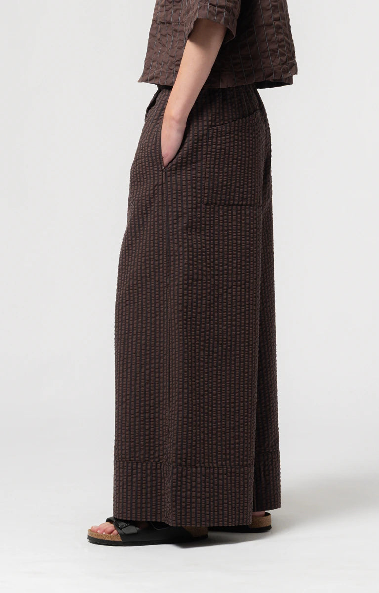 Culotte Seersucker Trouser Coffee/Navy